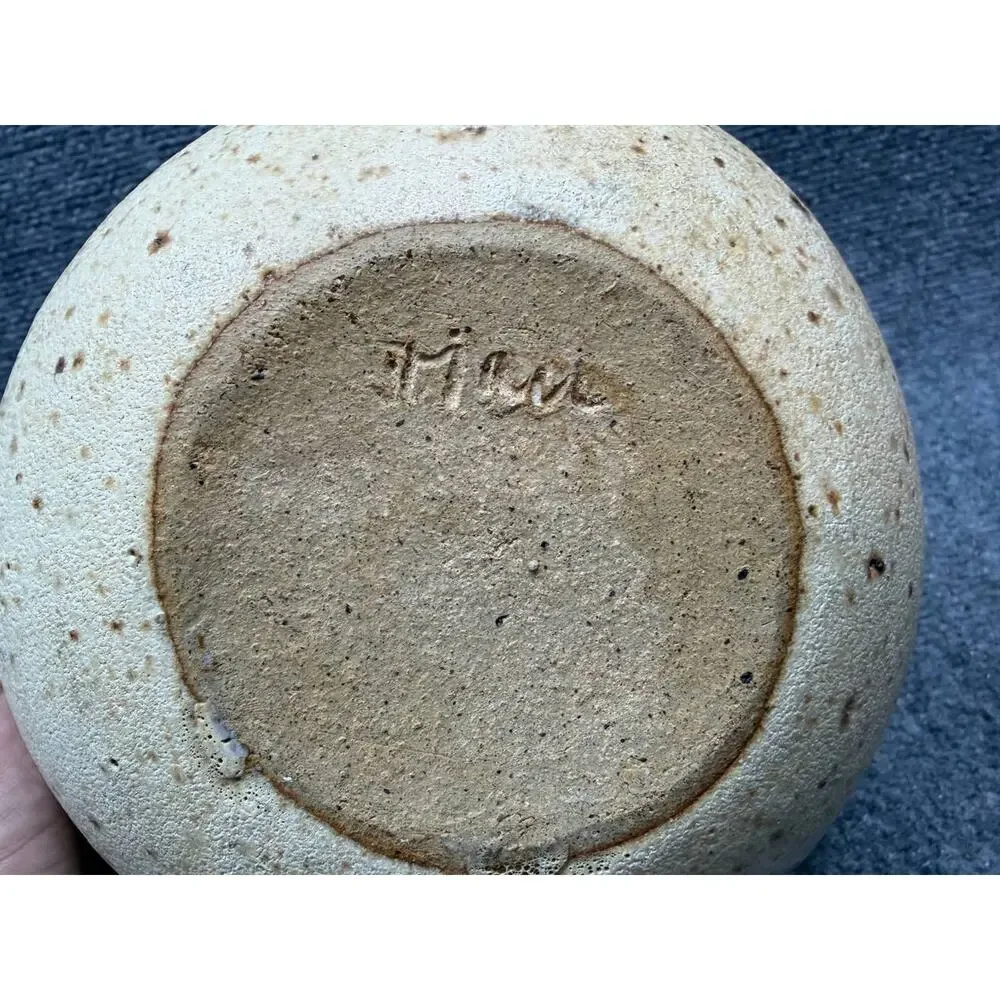 Handmade Studio Pottery Creamer Signed Stoneware Rustic Glaze